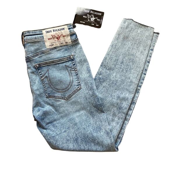 TRUE RELIGION JENNIE CURVY MID-RISE SKINNY JEANS IN WASHED VINTAGE SIZE 29x28 - Picture 5 of 12